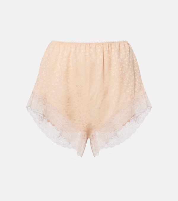  Chloe Chloã© Lace-trimmed Silk Jacquard Shorts 