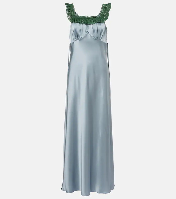  Chloe Chloã© Lace-trimmed Silk Satin Maxi Dress 