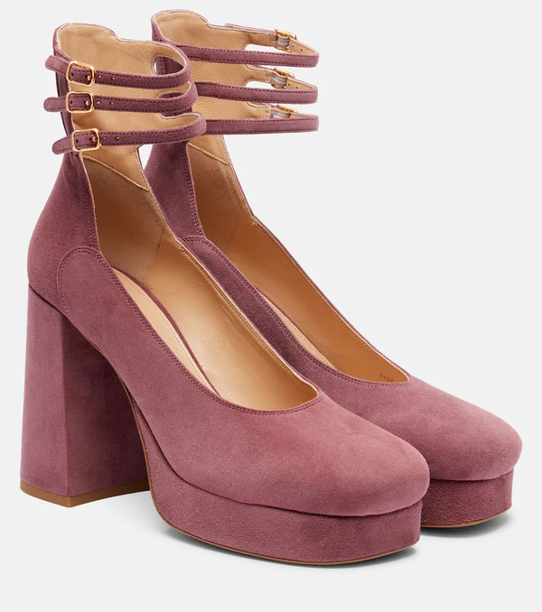  Chloe Chloã© Loti 100 Suede Platform Pumps 