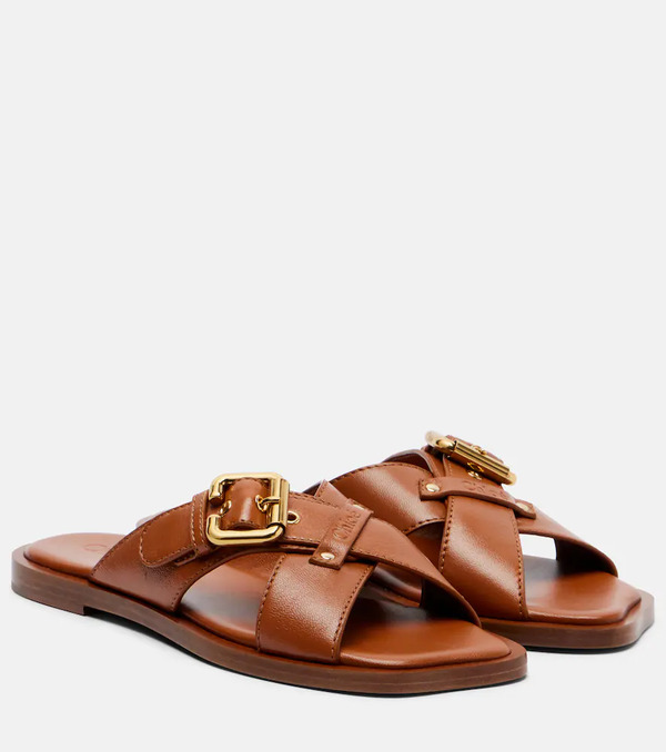  Chloe Chloã© Nil Leather Slides 