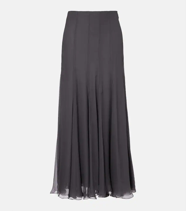  Chloe Chloã© Paneled High-rise Silk Muslin Maxi Skirt 