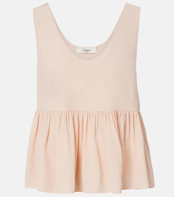  Chloe Chloã© Peplum Silk Crãªpe De Chine Top 