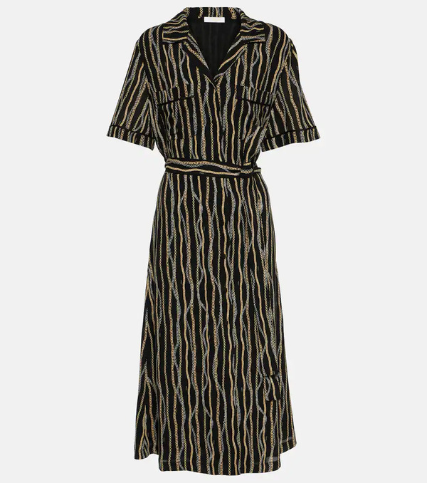  Chloe Chloã© Printed Silk Sablã© Shirt Dress 