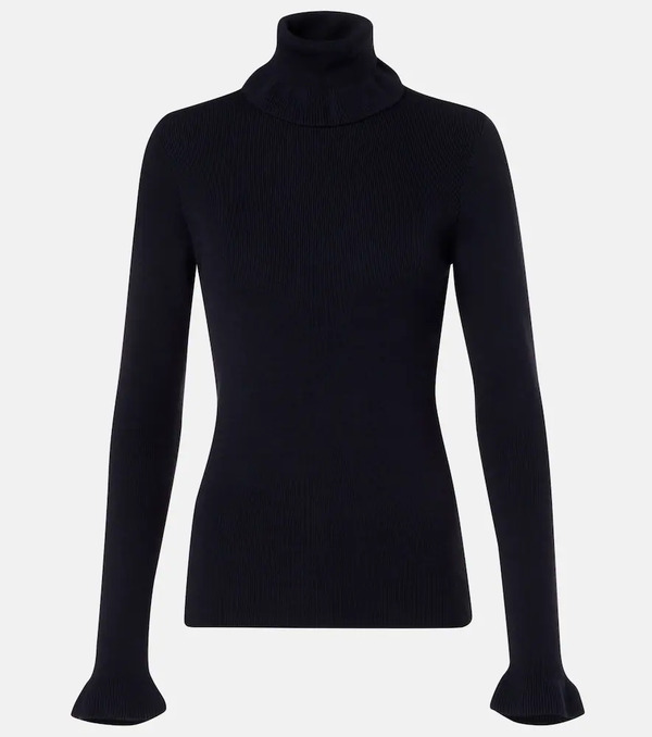 Chloe Chloã© Ribbed-knit Cotton And Wool Turtleneck Sweater 