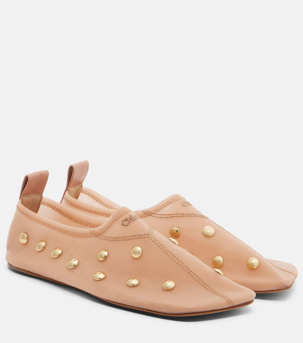  Chloe Chloã© Rita Studded Mesh Flats 