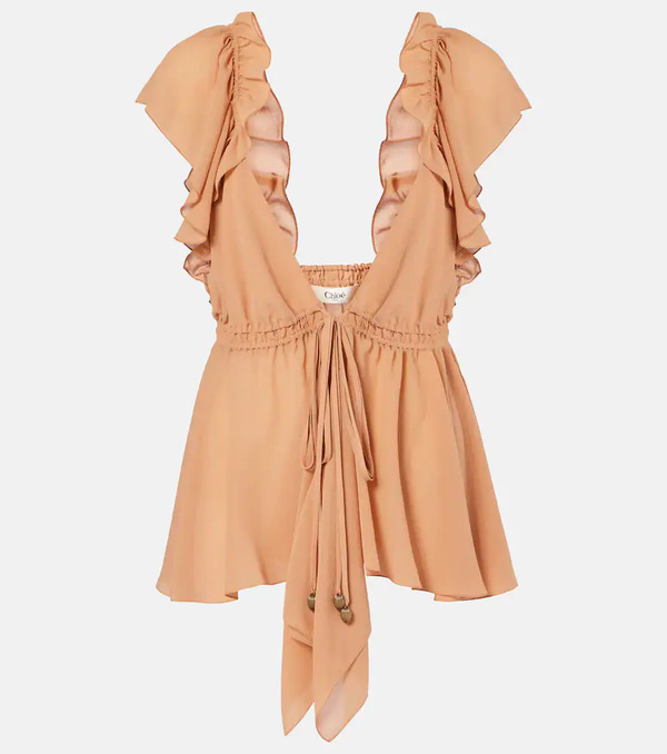  Chloe Chloã© Ruffled Silk Chiffon Top 