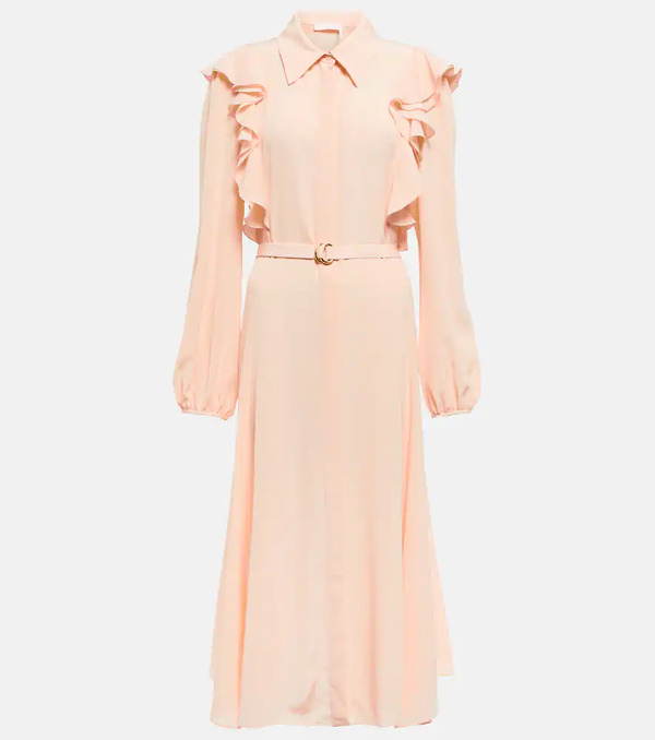  Chloe Chloã© Ruffled Silk Shirt Dress 