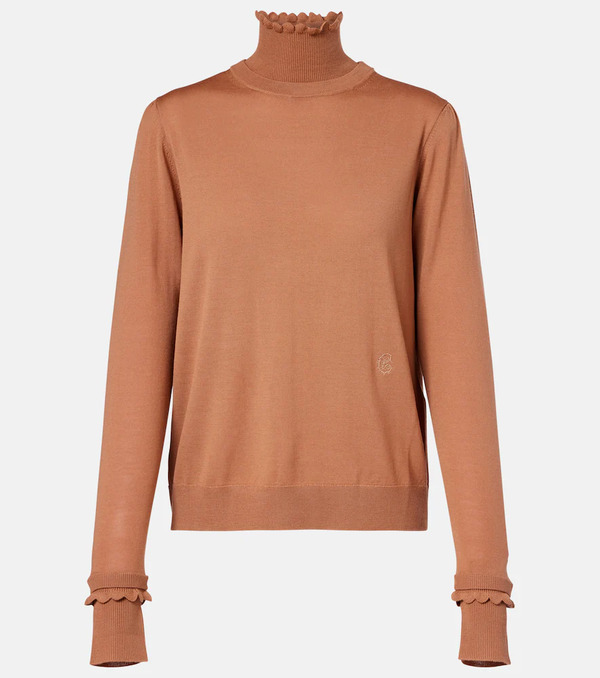  Chloe Chloã© Ruffled Wool Turtleneck Sweater 