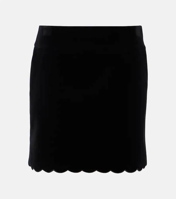  Chloe Chloã© Scalloped Cotton Velvet Miniskirt 