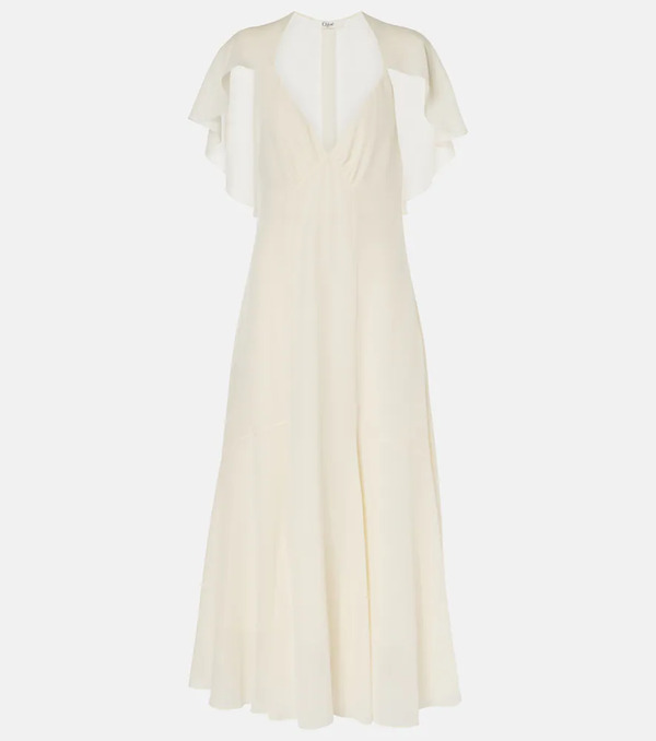  Chloe Chloã© Silk Chiffon Midi Dress 