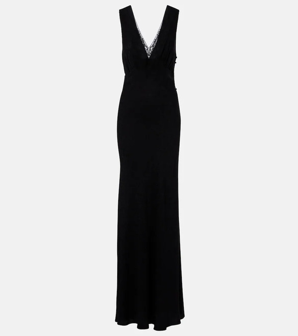  Chloe Chloã© Silk Jacquard And Lace Gown 