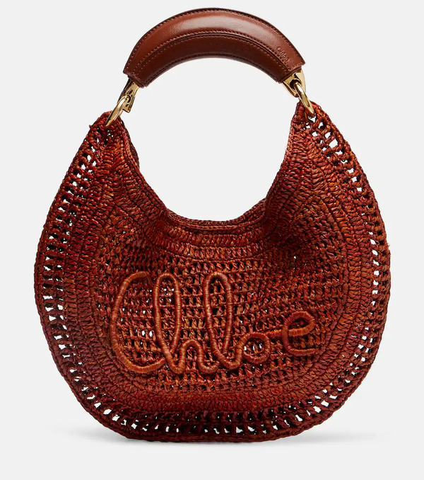  Chloe Chloã© X Made For A Woman Summer Banana Small Raffia Shoulder Bag 