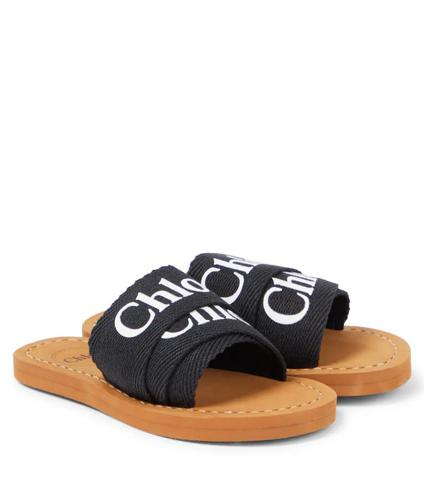  Chloe Kids Chloã© Kids Aqua Logo Sandals 