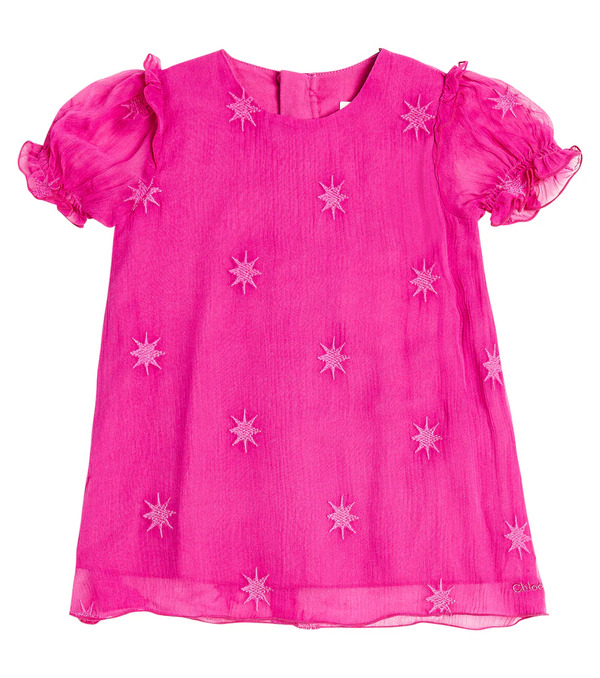  Chloe Kids Chloã© Kids Baby Short-sleeve Silk Dress 
