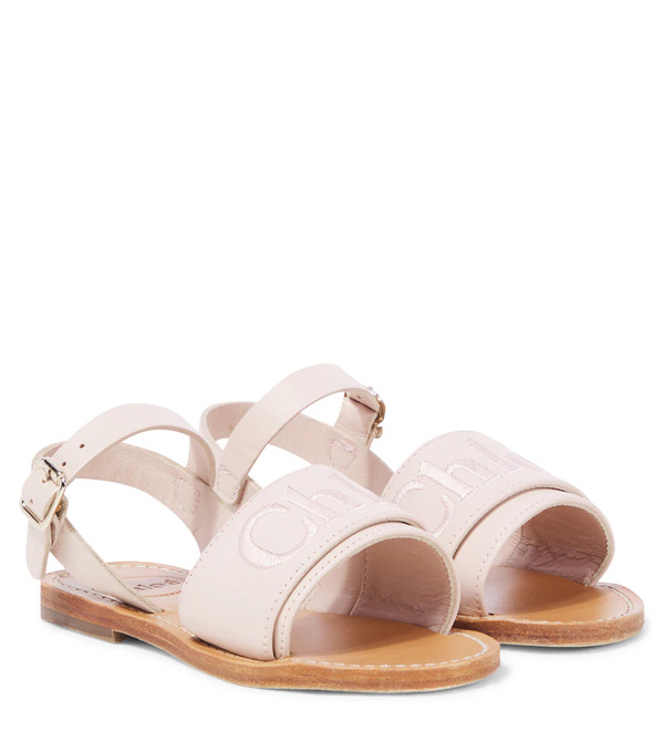  Chloe Kids Chloã© Kids Chloã© Embroidered Leather Sandals 