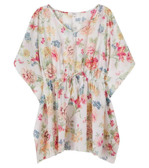  Chloe Kids Chloã© Kids Floral Drawstring Cotton Beach Cover-up 