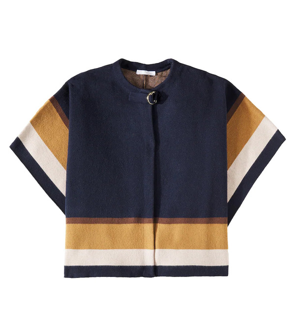  Chloe Kids Chloã© Kids Logo Cotton And Wool Cape 