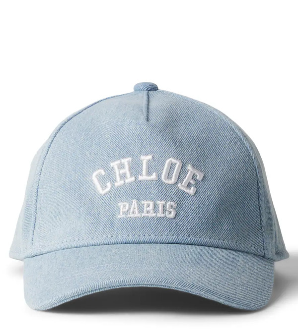  Chloe Kids Chloã© Kids Logo Denim Baseball Cap 