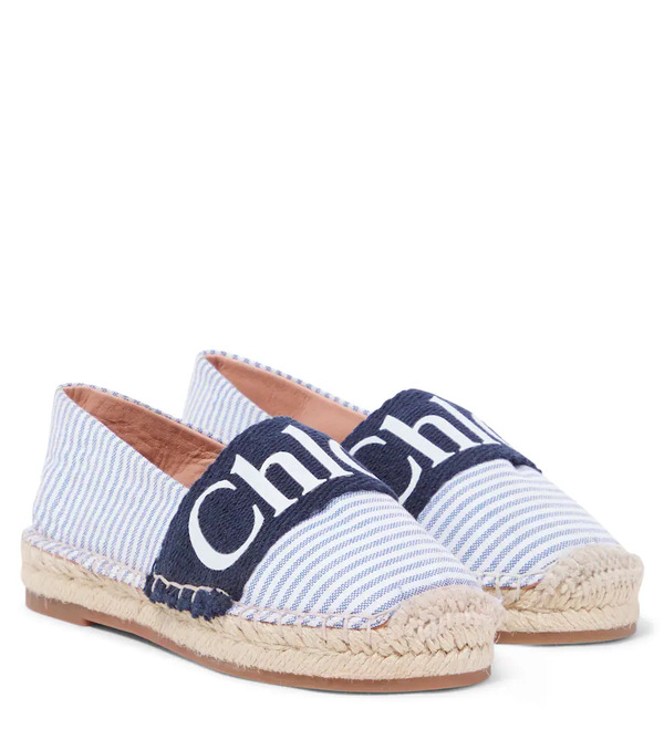  Chloe Kids Chloã© Kids Logo Striped Sandals 