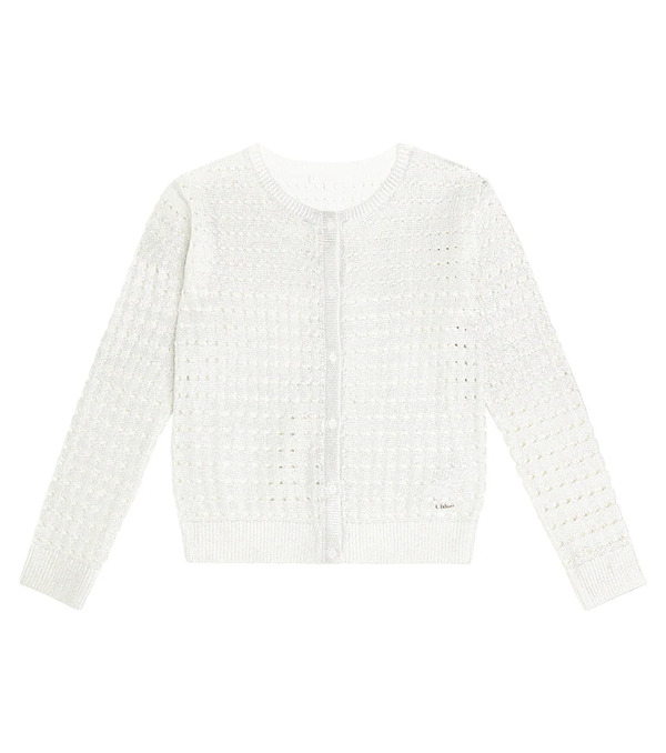  Chloe Kids Chloã© Kids Metallic Cotton Cardigan 