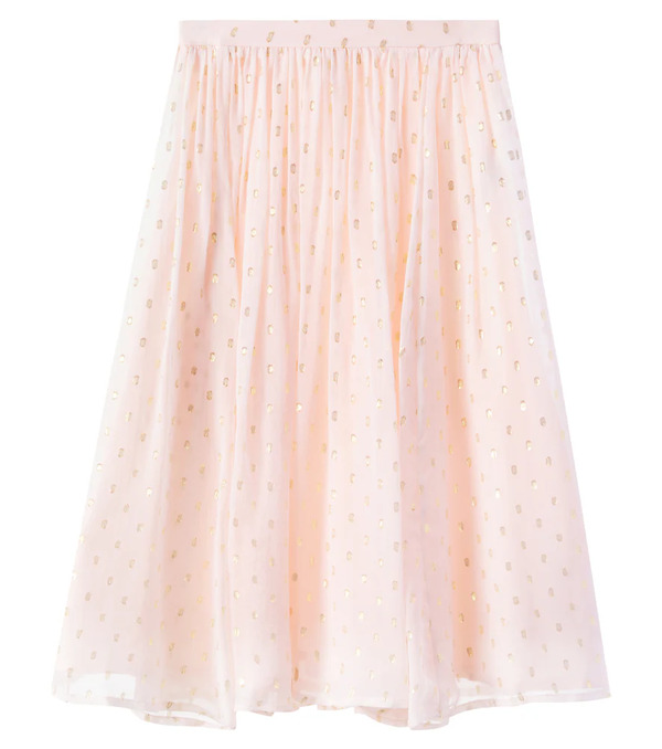  Chloe Kids Chloã© Kids Polka-dot Silk-blend Skirt 