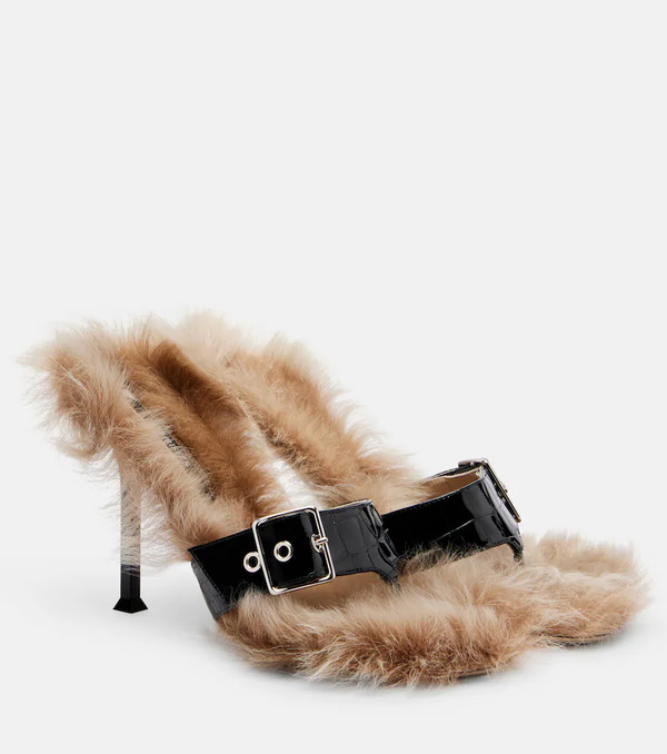  Christen Christen Helix 95 Croc-effect Leather Thong Sandals 