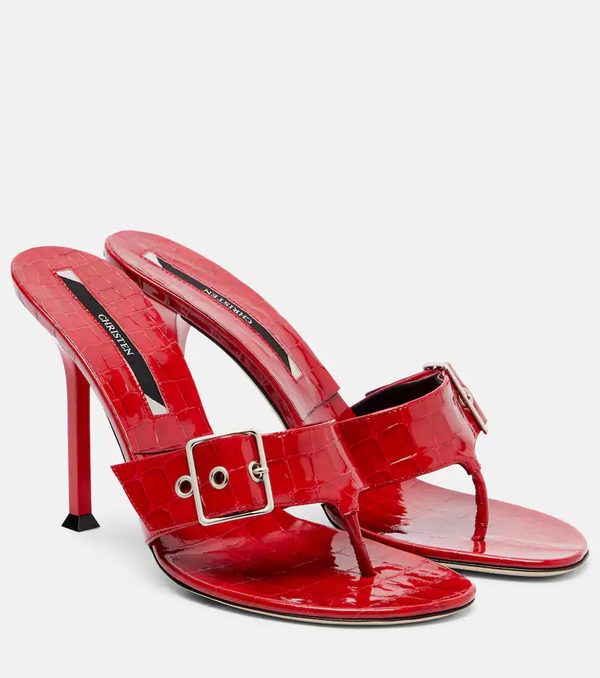  Christen Christen Helix 95 Patent Leather Thong Sandals 