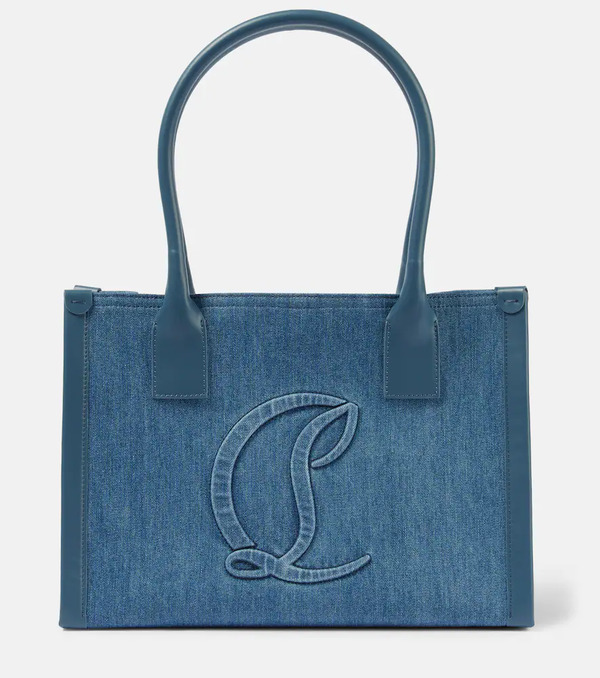  Christian Louboutin Christian Louboutin By My Side E/w Large Denim Tote Bag 