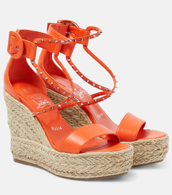  Christian Louboutin Christian Louboutin Chocazeppa Spikes 120 Espadrille Wedges 