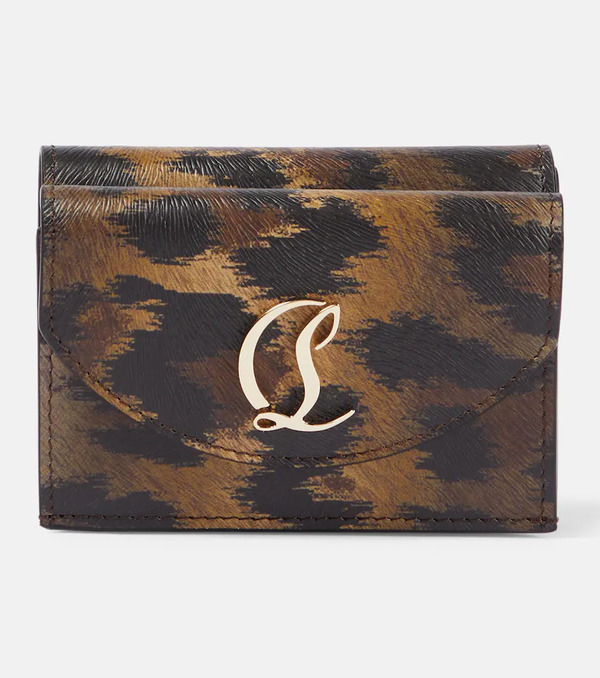  Christian Louboutin Christian Louboutin Cl Debossed Leopard-print Leather Wallet 