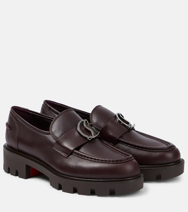  Christian Louboutin Christian Louboutin Cl Moc Lug Leather Loafers 