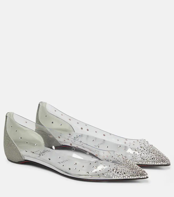  Christian Louboutin Christian Louboutin Degrastrass Embellished Ballet Flats 