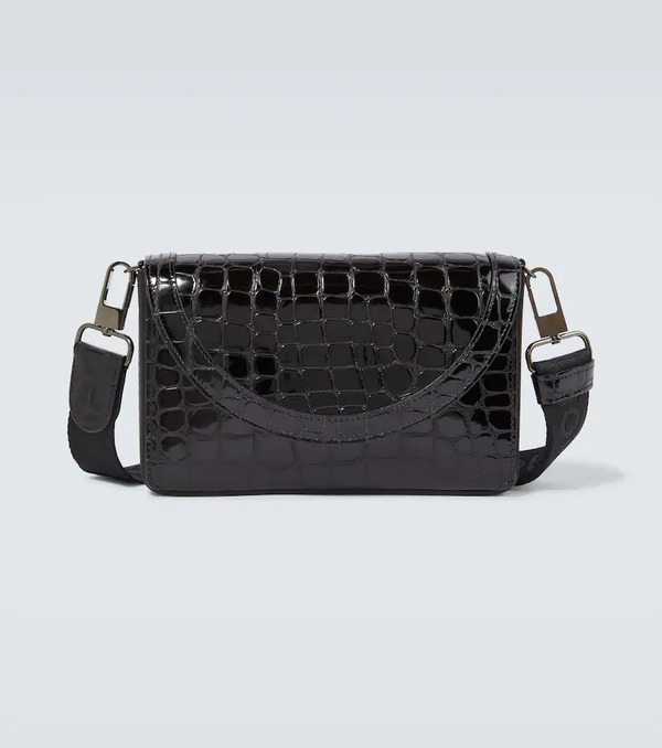  Christian Louboutin Christian Louboutin Explorafunk Croc-effect Patent Leather Shoulder Bag 
