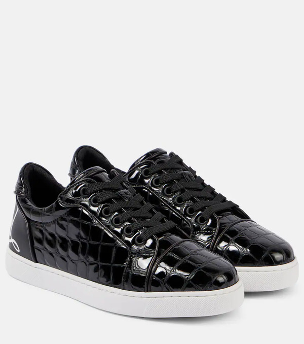  Christian Louboutin Christian Louboutin Fun Vieira Croc-effect Leather Sneakers 