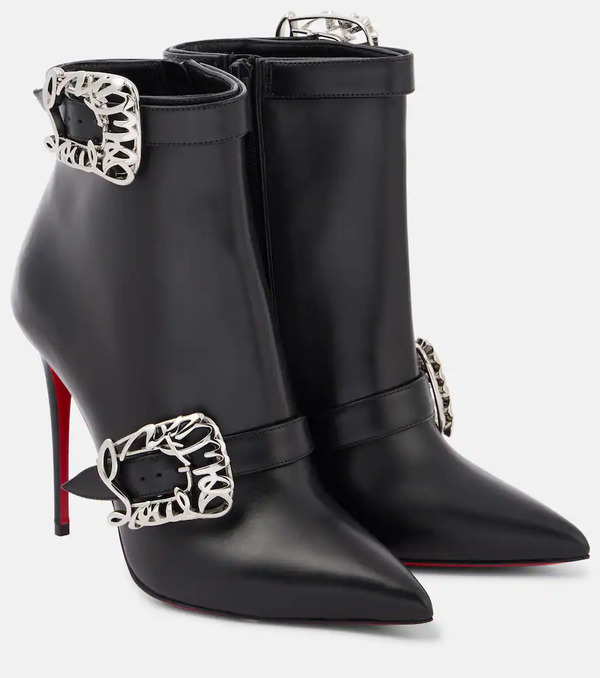  Christian Louboutin Christian Louboutin Giddylina 100 Leather Ankle Boots 