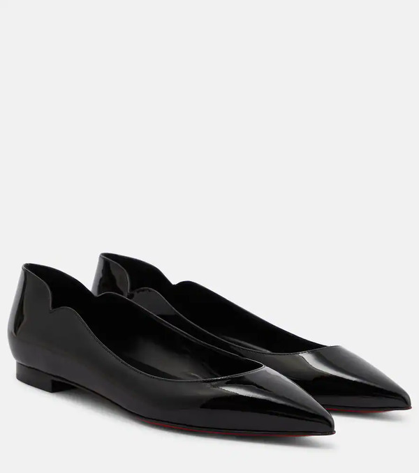  Christian Louboutin Christian Louboutin Hot Chick Leather Ballet Flats 