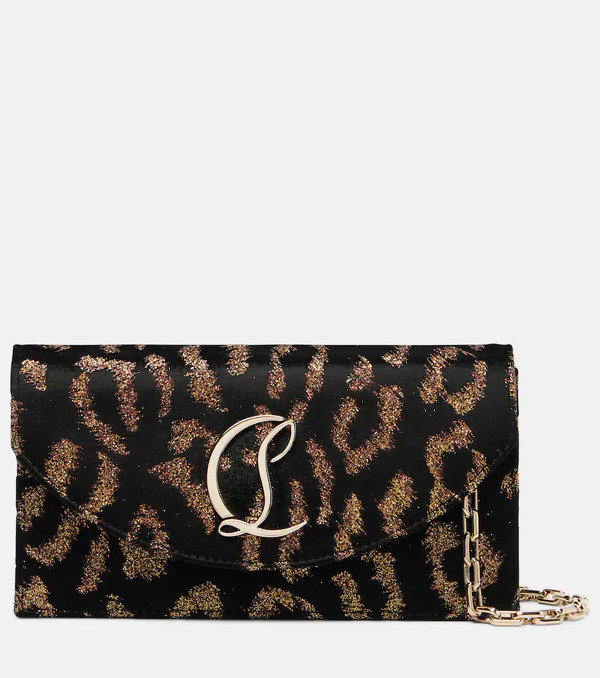  Christian Louboutin Christian Louboutin Leopard-print Velvet Clutch 