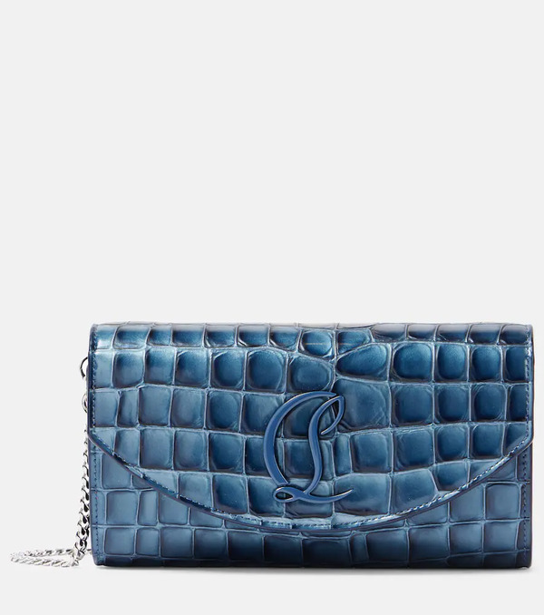  Christian Louboutin Christian Louboutin Loubi54 Croc-effect Leather Wallet On Chain 