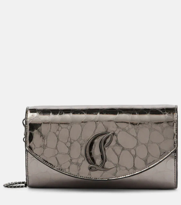  Christian Louboutin Christian Louboutin Loubi54 Metallic Leather Wallet On Chain 