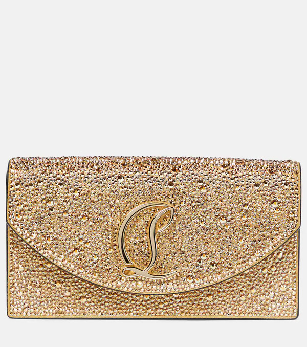  Christian Louboutin Christian Louboutin Loubi54 Small Embellished Leather Clutch 