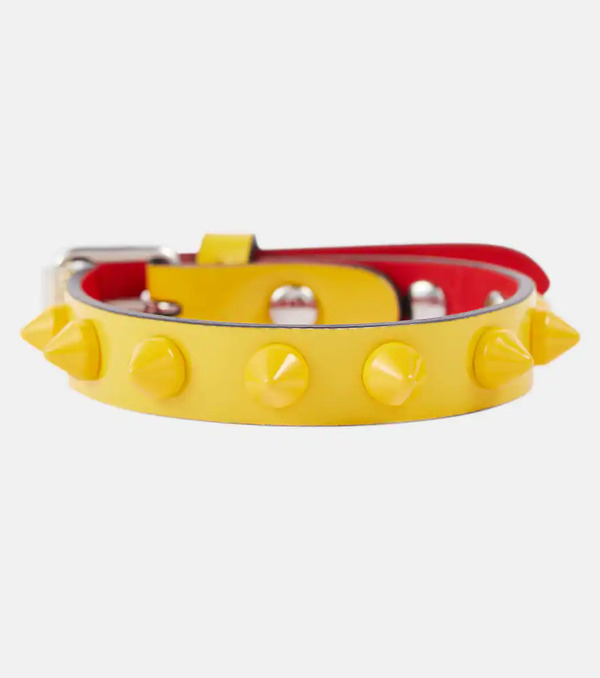  Christian Louboutin Christian Louboutin Loubilink Embellished Leather Bracelet 