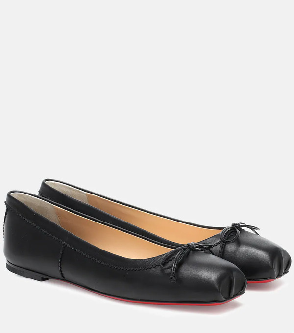  Christian Louboutin Christian Louboutin Mamadrague Leather Ballet Flats 