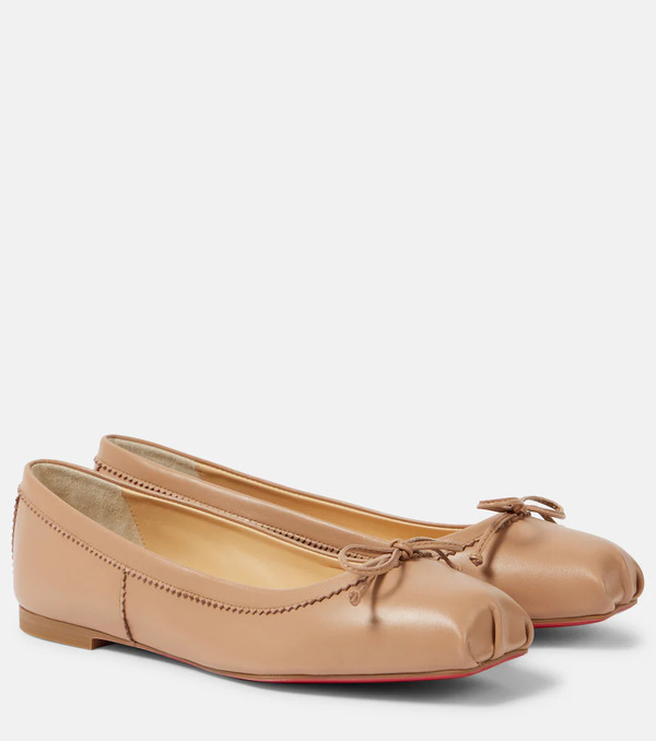  Christian Louboutin Christian Louboutin Mamadrague Leather Ballet Flats 