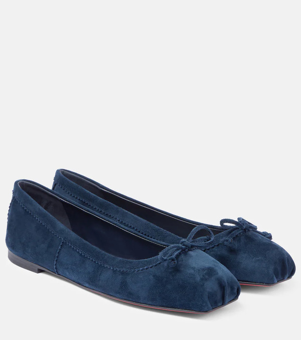  Christian Louboutin Christian Louboutin Mamadrague Suede Ballet Flats 