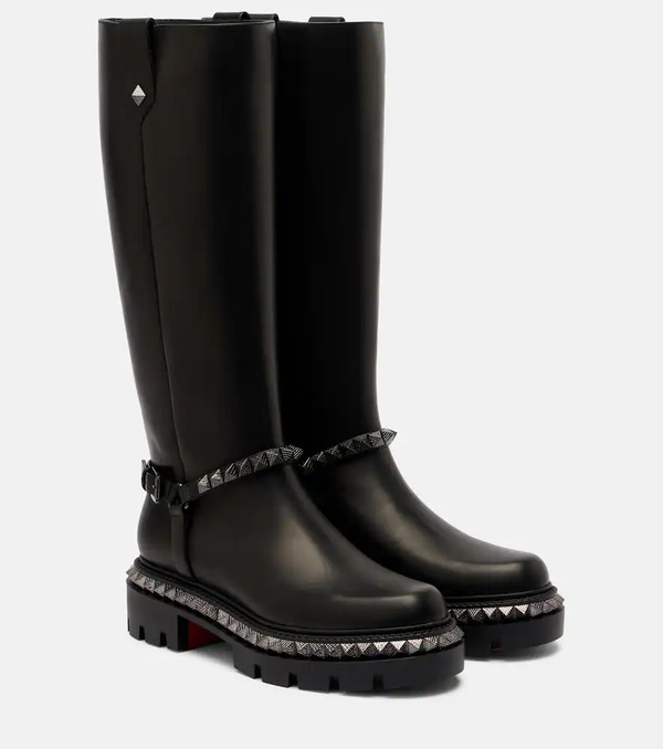  Christian Louboutin Christian Louboutin Marinetta Studded Leather Knee-high Boots 