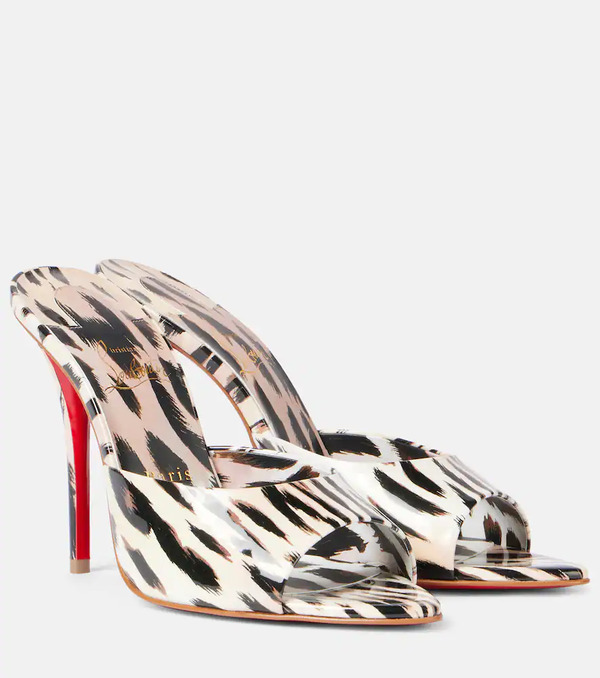  Christian Louboutin Christian Louboutin Miss Z 100 Patent Leather Mules 
