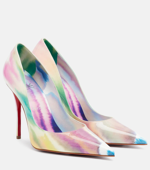  Christian Louboutin Christian Louboutin Miss Z Printed Patent Leather Pumps 