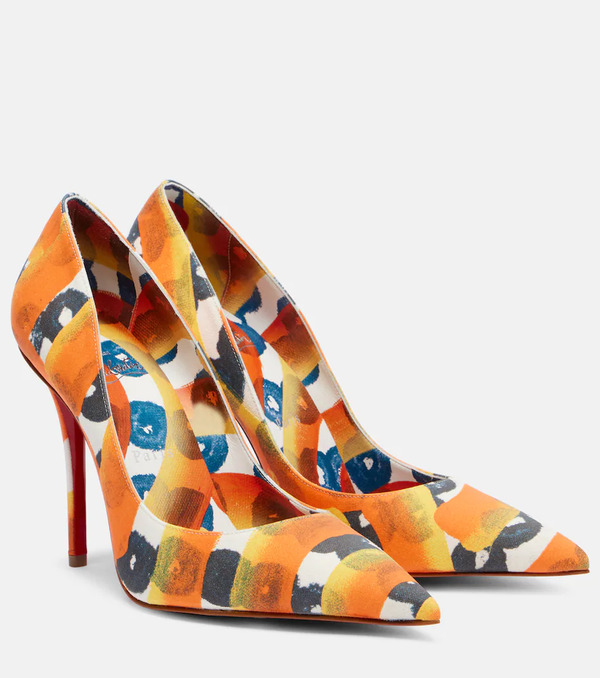  Christian Louboutin Christian Louboutin Miss Z 100 Printed Satin Crãªpe Pumps 