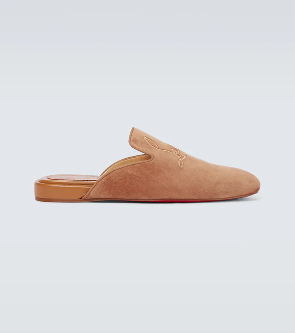  Christian Louboutin Christian Louboutin Navy Coolito Flat Mules 
