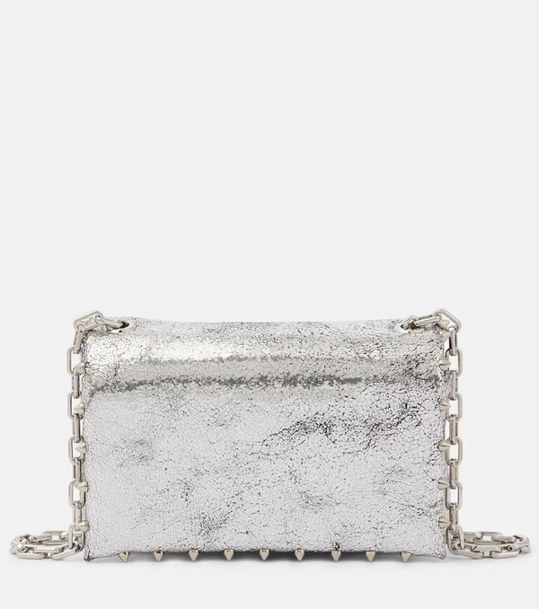  Christian Louboutin Christian Louboutin Spiked Metallic Leather Crossbody Bag 